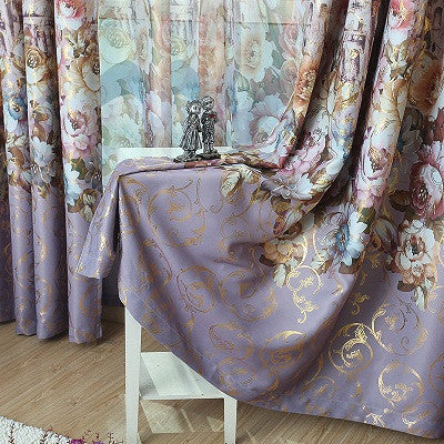 New Pastoral Printed Castle Window Tulle Curtains For living Room/ Bedroom Blackout Curtains Window Treatment /drapes Home Decor
