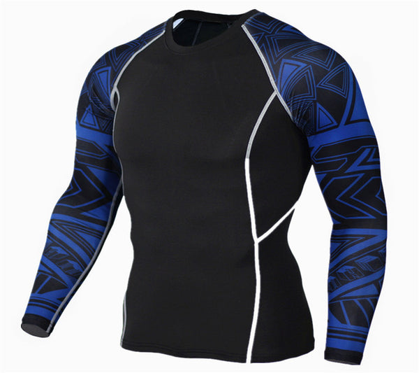 Mens Fitness 3D Prints Long Sleeves T Shirt Men Bodybuilding Skin Tight Thermal Compression Shirts MMA Crossfit Workout Top Gear