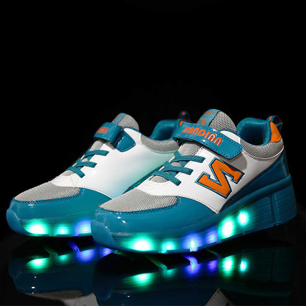 New Arrival Fashion Boys and Girls LED Lighted Roller Skating Shoes Spring/Summer Children's Sneakers with Wheel kids Footwear