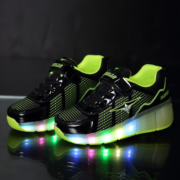 New Arrival Fashion Boys and Girls LED Lighted Roller Skating Shoes Spring/Summer Children's Sneakers with Wheel kids Footwear