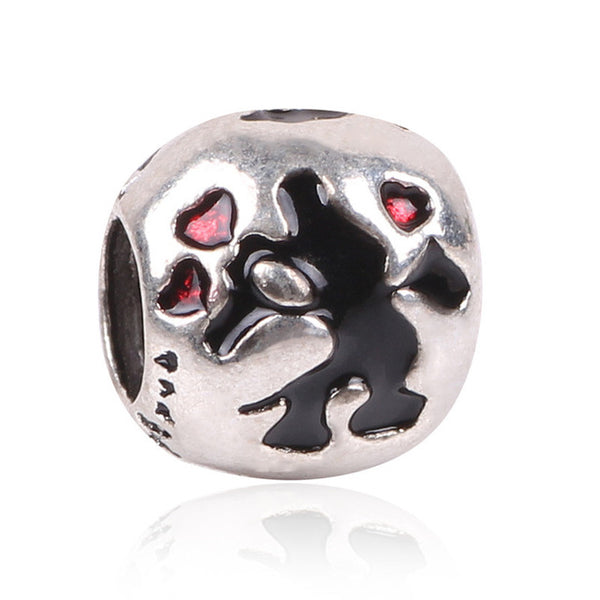 Free Shipping 1Pcs Big Hole Silver Beads Cute Mickey Charms Fits Diy Pandora Charms Bracelet Jewelry Wholesale Beads