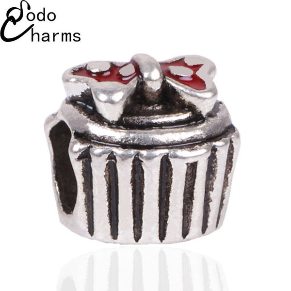 Free Shipping 1Pcs Big Hole Silver Beads Cute Mickey Charms Fits Diy Pandora Charms Bracelet Jewelry Wholesale Beads