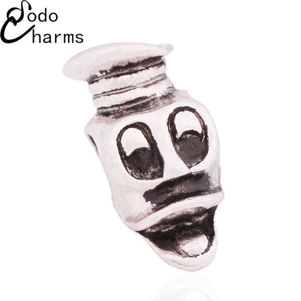 Free Shipping 1Pcs Big Hole Silver Beads Cute Mickey Charms Fits Diy Pandora Charms Bracelet Jewelry Wholesale Beads