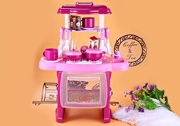 Kids Kitchen set children Kitchen Toys Large Kitchen Cooking Simulation Model Play Toy for Girl Baby