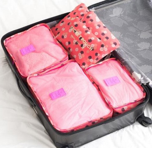 6PCS/Set High Quality Oxford Cloth Travel Mesh Bag  Luggage Organizer Packing Cube Organiser Travel Bags