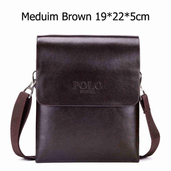 VICUNA POLO Hot Sell Brand Solid Double Pocket Soft Leather Men Messenger Bag Small 2 Layer Mens Travel Bag Mens Bag For Phone