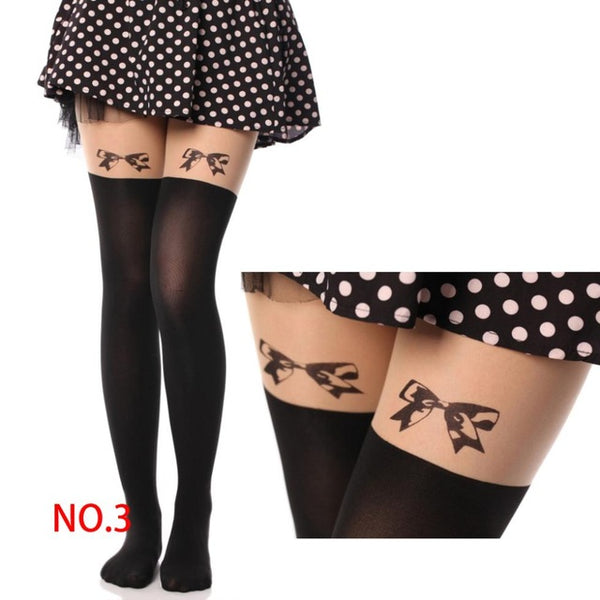 Tights Pantyhose Women Sexy Stockings Cat Pattern Print Cartoon 20 Style Spring&Autumn Mock Medias Pantis Woman Collant Femme