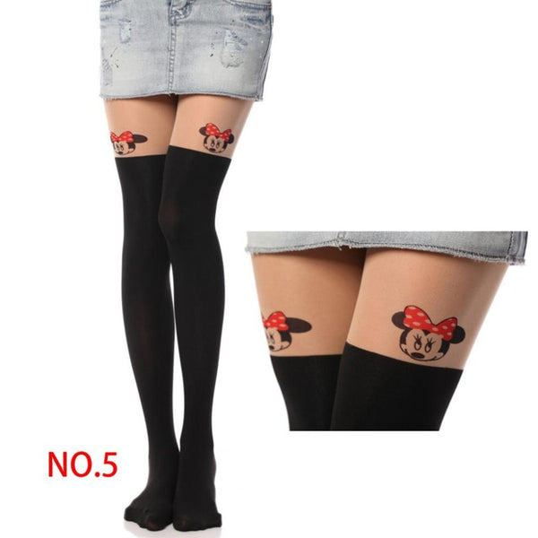 Tights Pantyhose Women Sexy Stockings Cat Pattern Print Cartoon 20 Style Spring&Autumn Mock Medias Pantis Woman Collant Femme