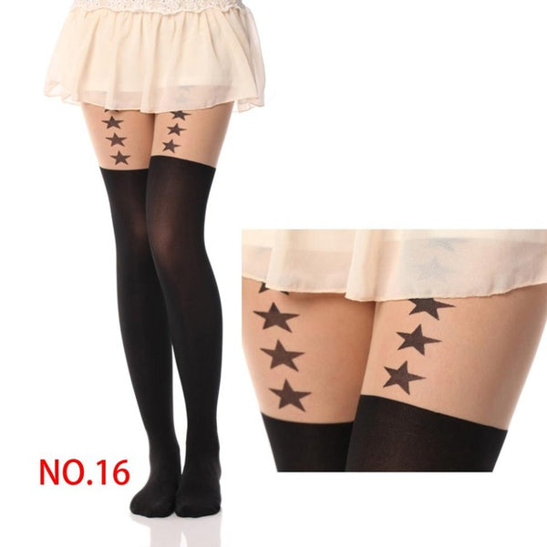 Tights Pantyhose Women Sexy Stockings Cat Pattern Print Cartoon 20 Style Spring&Autumn Mock Medias Pantis Woman Collant Femme