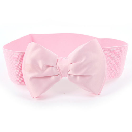 2017 New Arrival Fashion Women Lady Bowknot Stretch Elastic Bow Wide Stretch Buckle Waistband Waist Belt