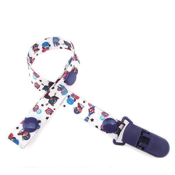 Cartoon Fixed Button Adjust Length Baby Pacifier Clip Plastic Dummy Holder Soother Chain Drop-resistant Buckle Strap Stroller