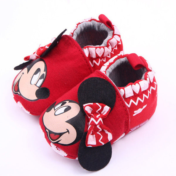 Brand Baby Girl Shoes Cartoon Minnie Loafers Newborn Crib Shoes Infant Toddler Slippers Unisex Casual Prewalker Fashion Footwear