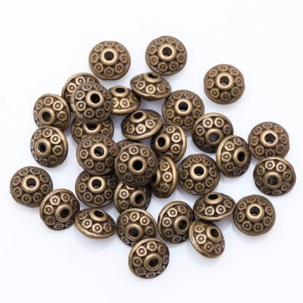Wholesale 100pcs Spacer Charms Mixed Color Tibetan Silver Metal Spacer Beads 6mm for Jewelry Making Fast Shipping