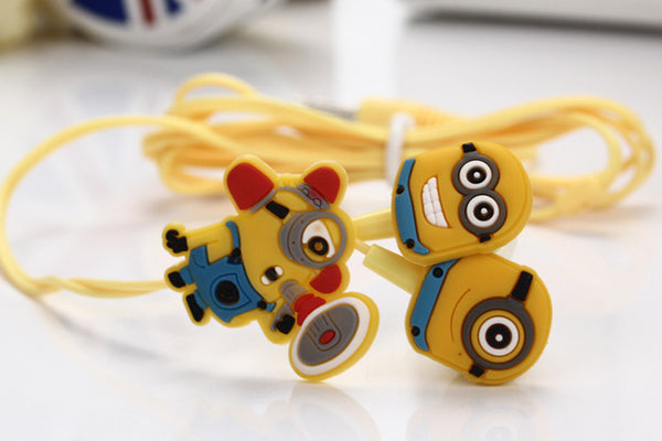 MOONBIFFY New fashion high quality lovely Despicable Cartoon Minions noise isolating sport earphone fone de ouvido