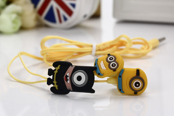 MOONBIFFY New fashion high quality lovely Despicable Cartoon Minions noise isolating sport earphone fone de ouvido