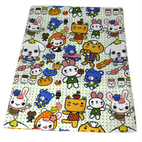 50*145cm animal patchwork printed Polyester&cotton fabric for Tissue Kids Bedding home textile for Sewing Tilda Doll,1Yc421