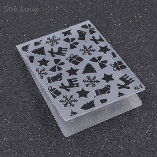 Plastic Embossing Folder For Scrapbooking DIY Photo Album Card Christams Gift Heart Dot Template