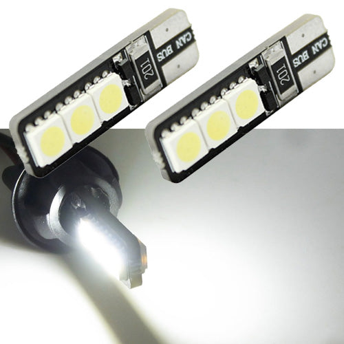 2pcs/lot Bright Double No Error T10 LED 194 168 W5W Canbus 6 SMD 5050 LED Car Interior Bulbs Light Parking Width Lamps