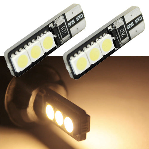 2pcs/lot Bright Double No Error T10 LED 194 168 W5W Canbus 6 SMD 5050 LED Car Interior Bulbs Light Parking Width Lamps