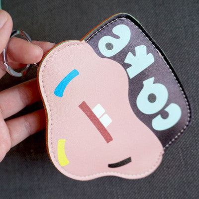 2016 Creative Cute Cartoon Coin Purse Key Chain For Girls Leather Icecream Cake Popcorn Kids Zipper Change Wallet Card Holder