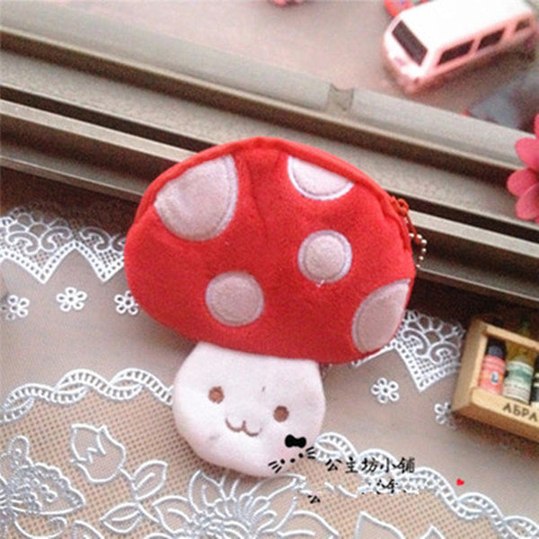 Retail girls fruit coin purses kids Plush Watermelon Strawberry ladies small wallet bag key case women handbag Card Holders