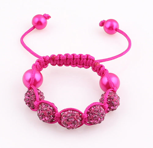 Baby Kids Shamballa Bracelet Pave Crystal Disco Ball Candy Beads Friendship Children Bracelets  Nice Gift for Children kids ZB76