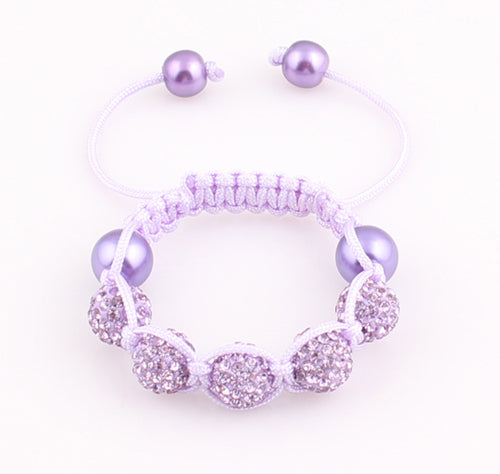 Baby Kids Shamballa Bracelet Pave Crystal Disco Ball Candy Beads Friendship Children Bracelets  Nice Gift for Children kids ZB76