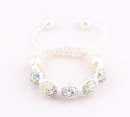 Baby Kids Shamballa Bracelet Pave Crystal Disco Ball Candy Beads Friendship Children Bracelets  Nice Gift for Children kids ZB76