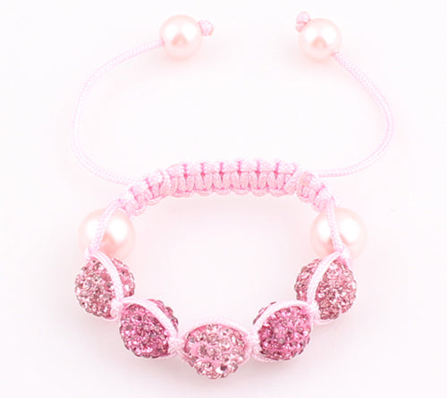 Baby Kids Shamballa Bracelet Pave Crystal Disco Ball Candy Beads Friendship Children Bracelets  Nice Gift for Children kids ZB76