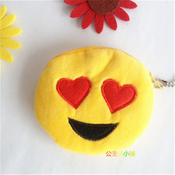 Cute Mini Change Coin Purses for Kids Smile Face Bag Women Plush Purse Lady fashion Children Wallets Pouch Girls Handbag Bolsa