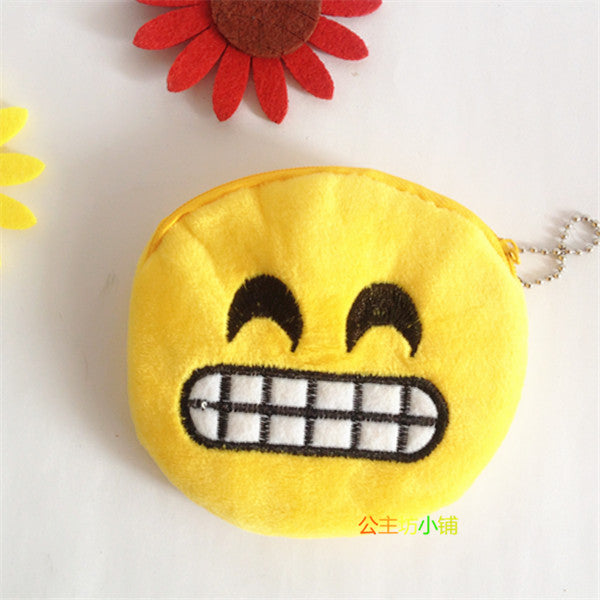 Cute Mini Change Coin Purses for Kids Smile Face Bag Women Plush Purse Lady fashion Children Wallets Pouch Girls Handbag Bolsa