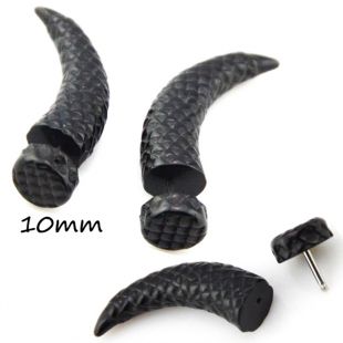 BOG-Pair Black Acrylic Fake Cheater Twist Spiral Ear Taper Gauges Expanders Earring Tunnel Plugs Piercing Body Jewelry