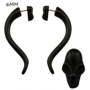 BOG-Pair Black Acrylic Fake Cheater Twist Spiral Ear Taper Gauges Expanders Earring Tunnel Plugs Piercing Body Jewelry