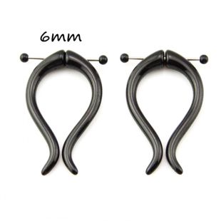 BOG-Pair Black Acrylic Fake Cheater Twist Spiral Ear Taper Gauges Expanders Earring Tunnel Plugs Piercing Body Jewelry