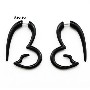 BOG-Pair Black Acrylic Fake Cheater Twist Spiral Ear Taper Gauges Expanders Earring Tunnel Plugs Piercing Body Jewelry