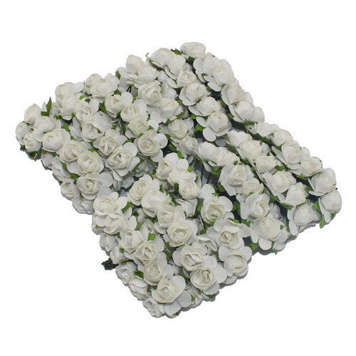CCINEE 144PCS One lot  1cm Head Multicolor Artificial Paper Flowers Rose Used For Decorative Gift
