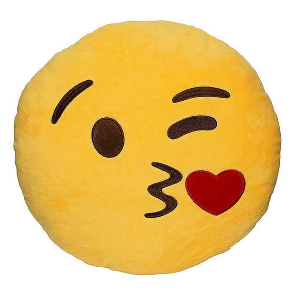 Cute Emoji Smiley Emoticon Pillow Yellow Round Sofa Cushion Stuffed Plush Soft Toy  Baby Toys