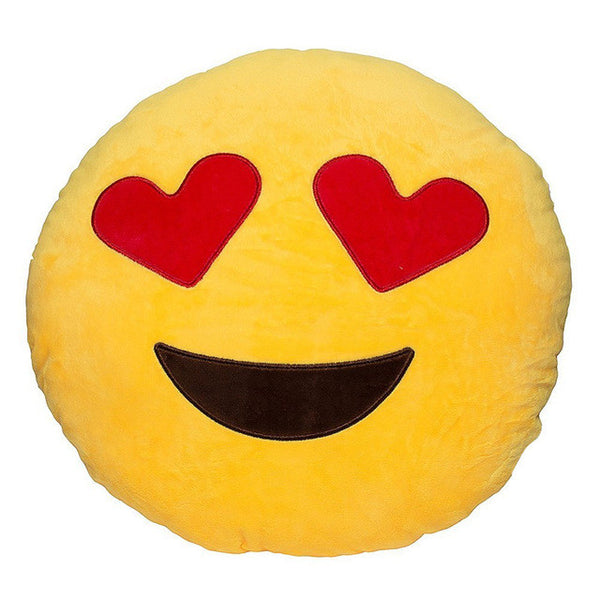 Cute Emoji Smiley Emoticon Pillow Yellow Round Sofa Cushion Stuffed Plush Soft Toy  Baby Toys