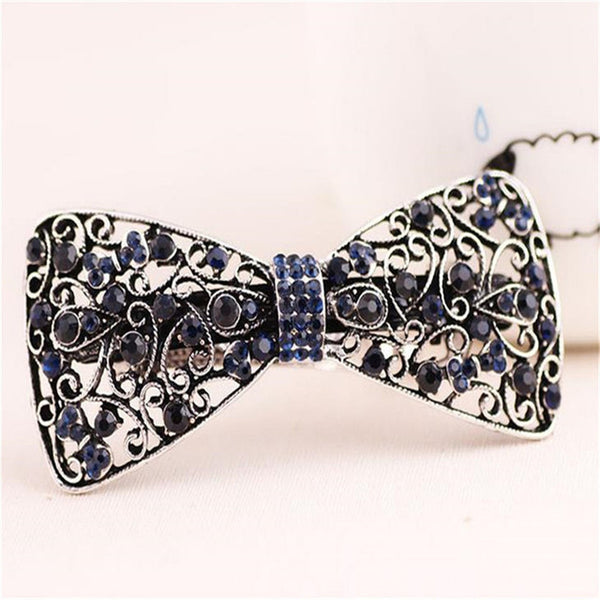 haimeikang New Hot Fashion Women Girl Cute Colorful Shinning Crystal Rhinestones Bows Hairpin Flower Hair Clip Jewelry Wholesale