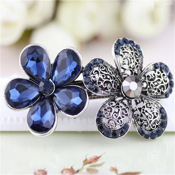 haimeikang New Hot Fashion Women Girl Cute Colorful Shinning Crystal Rhinestones Bows Hairpin Flower Hair Clip Jewelry Wholesale