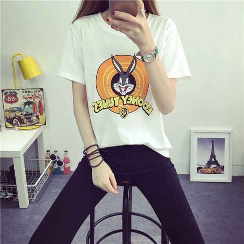 New Women T shirt Batman Print Funny Casual Tops Basic Bottoming Short Sleeve Loose Shirt For Lady Tops Tees S-XXL