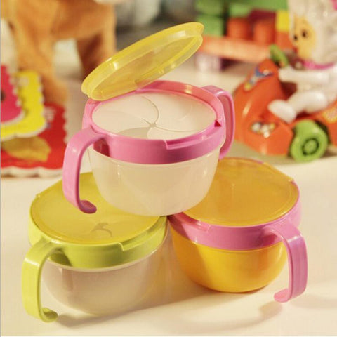 Anti-spill design baby snack bowl double handle snack cups biscuit bowl baby food storage baby snacks storage