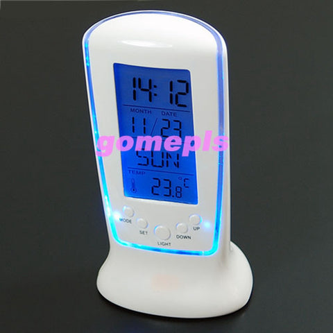 Digital LCD Alarm clock calendar thermometer Backlight HXP001