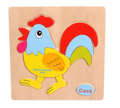 Wooden 3D Puzzle Jigsaw Wooden Toys For Children Cartoon Animal Puzzles Intelligence Kids Children Educational Toy