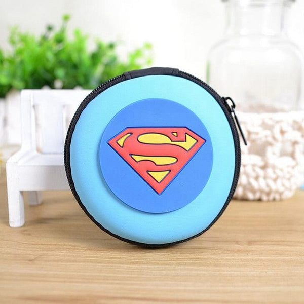 Women Silicone Coin Purse Cartoon Superman Spiderman Round Headset Bag Samll Change Purse Wallet Pouch Bag For Kids Girl Gift