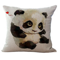 Cute and Lovely Baby Panda Pillow Case Cotton Linen Chair Seat and Waist 45x45cm Pillow Cover Home Textile Living