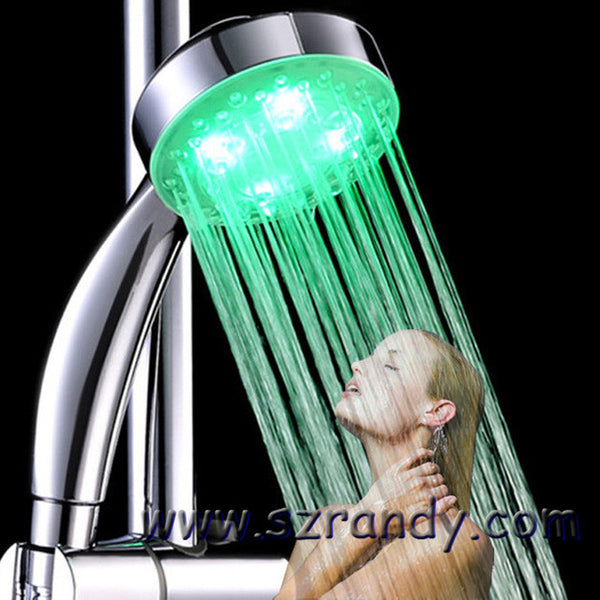 LED Shower head Hand Held square Automatic color changing Shower Water Saving temperature Bathroom Accessories