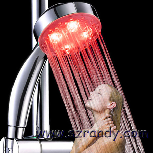 LED Shower head Hand Held square Automatic color changing Shower Water Saving temperature Bathroom Accessories