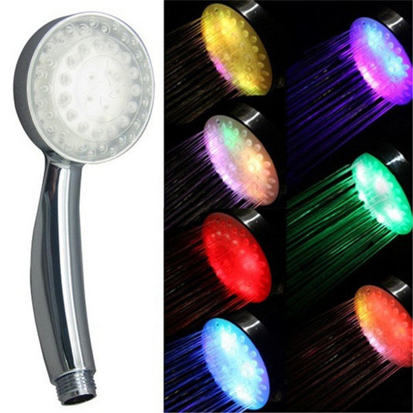 LED Shower head Hand Held square Automatic color changing Shower Water Saving temperature Bathroom Accessories