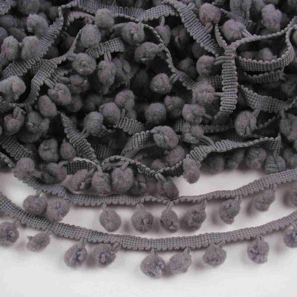 FENGRISE Lace Fabric 5 yard 1cm Sewing Accessories Pompom Trim Pom Pom Decoration Tassel Ball Fringe Ribbon DIY Material Apparel
